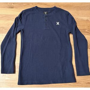 Hurley Boys Blue Long Sleeve Henley Shirt – Size 12-13 Years